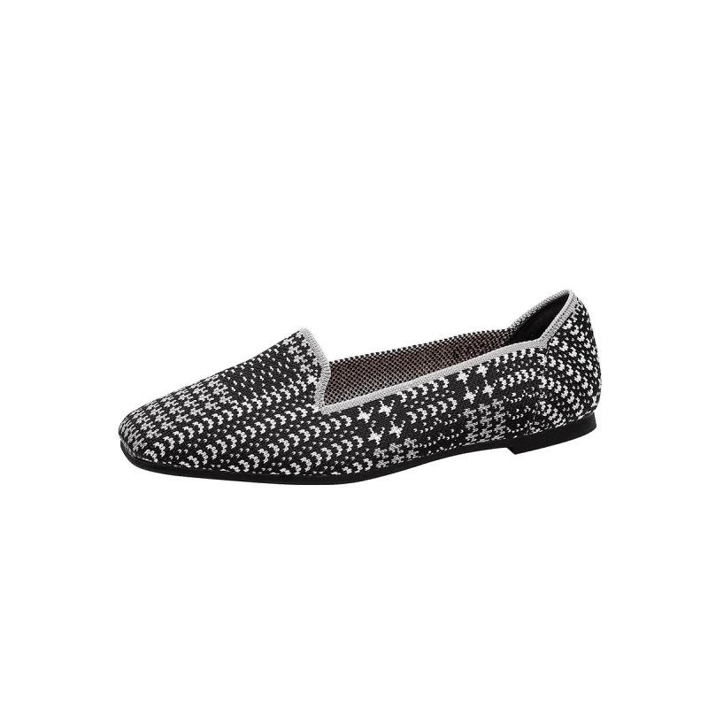 Square head flat sole single shoes women's new non-slip lazy shoes one pedal Doudou shoes