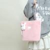 Winter New Cute Candy Colored Plush Bag for Women, Hand-held Armpit Bag, Large Capacity Single Shoulder Bucket Bag