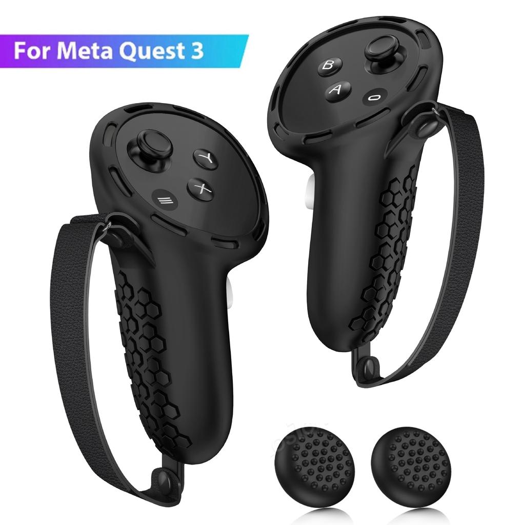 Silikonový ochranný kryt pro Meta Quest 3 VR Controller Anti-Throw Handle Protector Caser s popruhem pro Quest 3 příslušenství