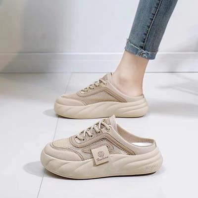 Baotou Slippers Women's Summer Wear Fashion 2025 New Shoes with Skirts Thick-soled Sandals Breathable Lazy Half Drag