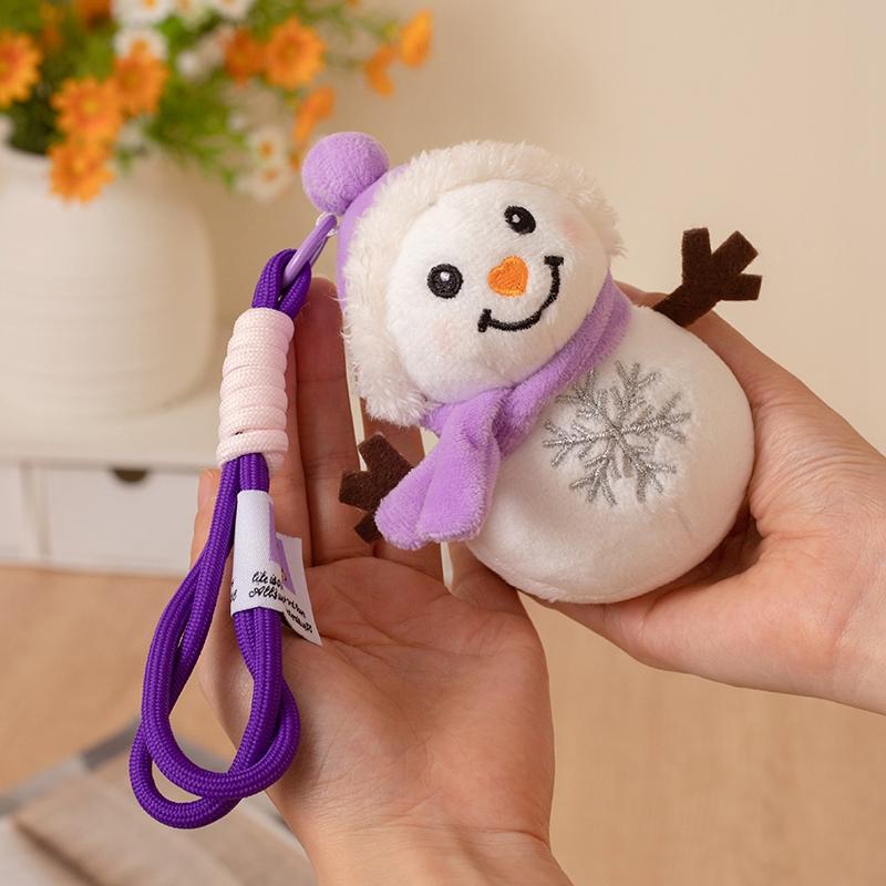 Cute Snowman Plush Toys Kawaii Snowman Stuffed Doll Bag Pendant Keychain Christmas Tree Decor Christmas Gifts For Children Kids
