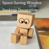 1/2/3Pcs Shaking Wooden Man Figurine Handmade Shaking Feet Wooden Doll Car Dashboard Desktop Decoration Ornament