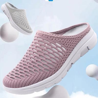 Women Slippers Casual Sandals  Backless Sneakers Summer Slip On Socks Shoes Closed Toe Large Size