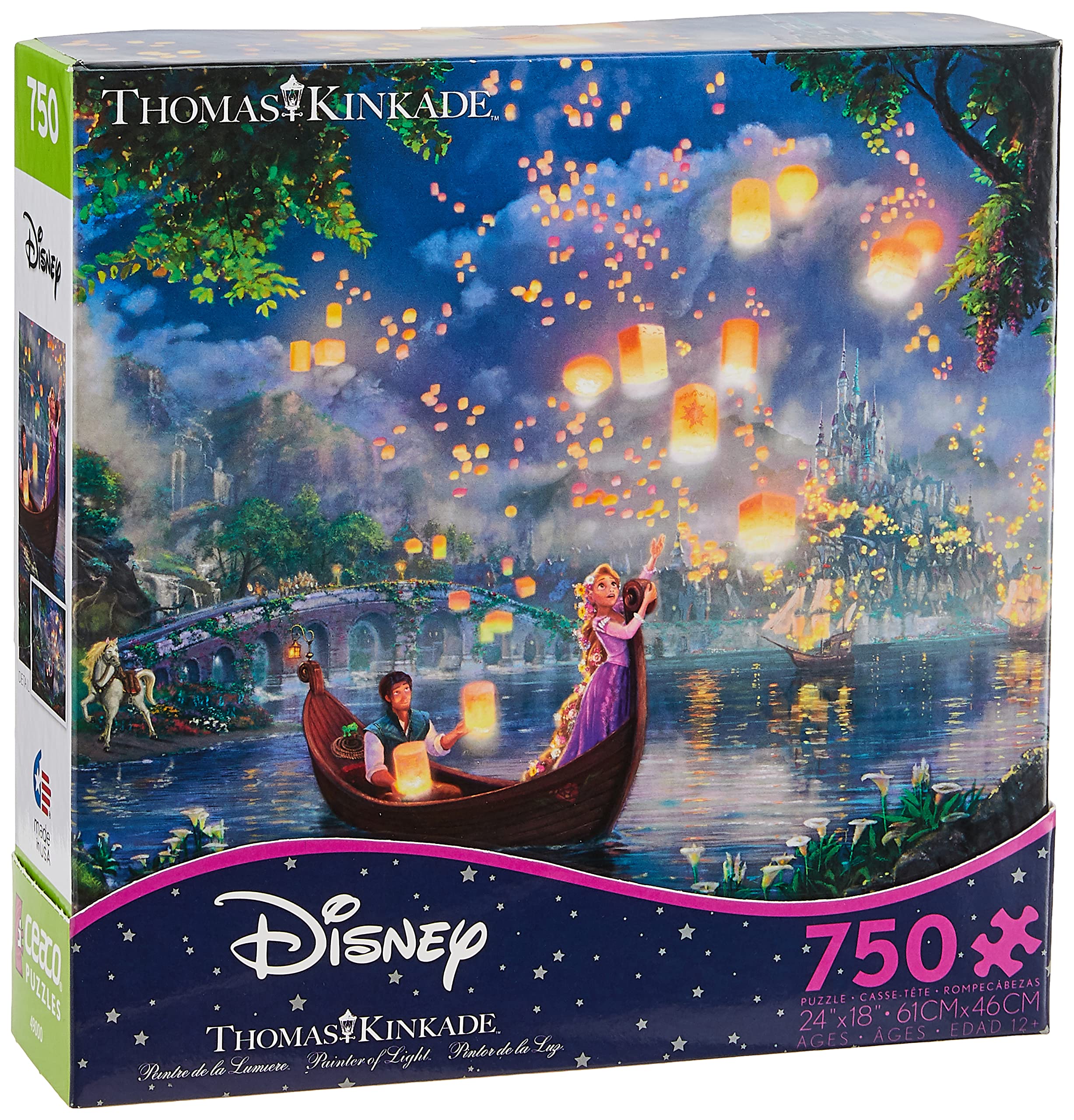 

Thomas Kinkade Disney Dream on the 750 Piece Jigsaw Puzzle x - Rapunzel Tower 24 18