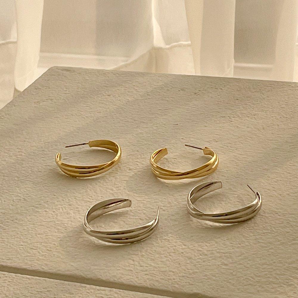 Eg356 Bold Two Line Earring