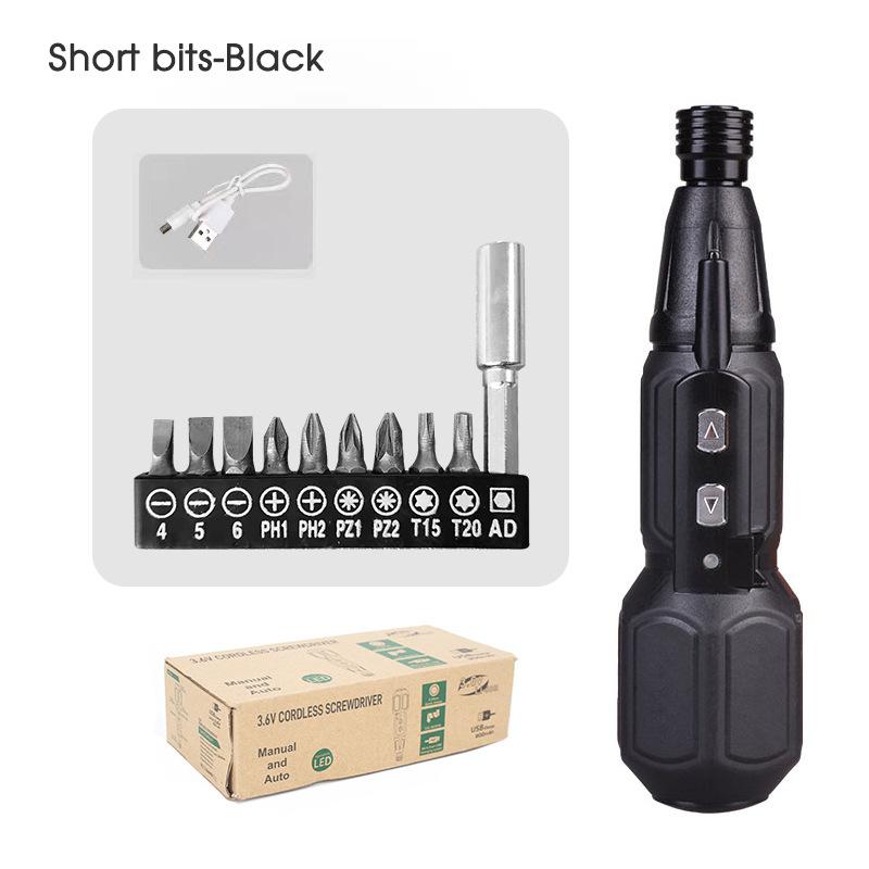 

Высококачественные электрические отвертки Портативные автоматические многофункциональные 3,6 В Мини-аккумуляторные наборы электрических отверток с 9 сменными насадками чёрный