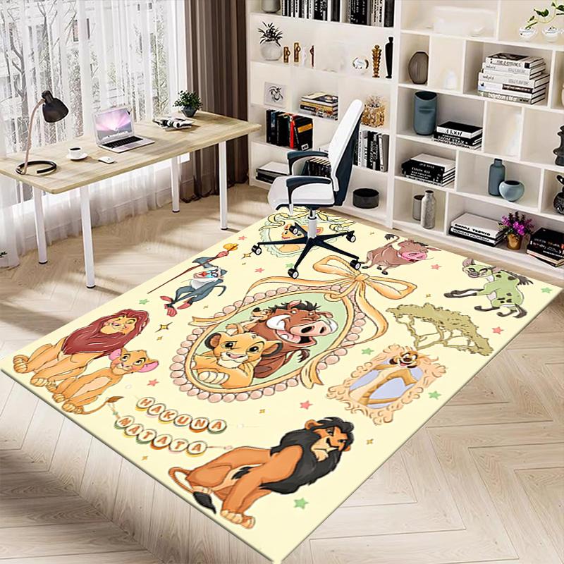 Lion Adventure Carpet For Playroom Bedroom Living Room Sofa Home Decorkids Game Area Rug Nonslip Floor Mat