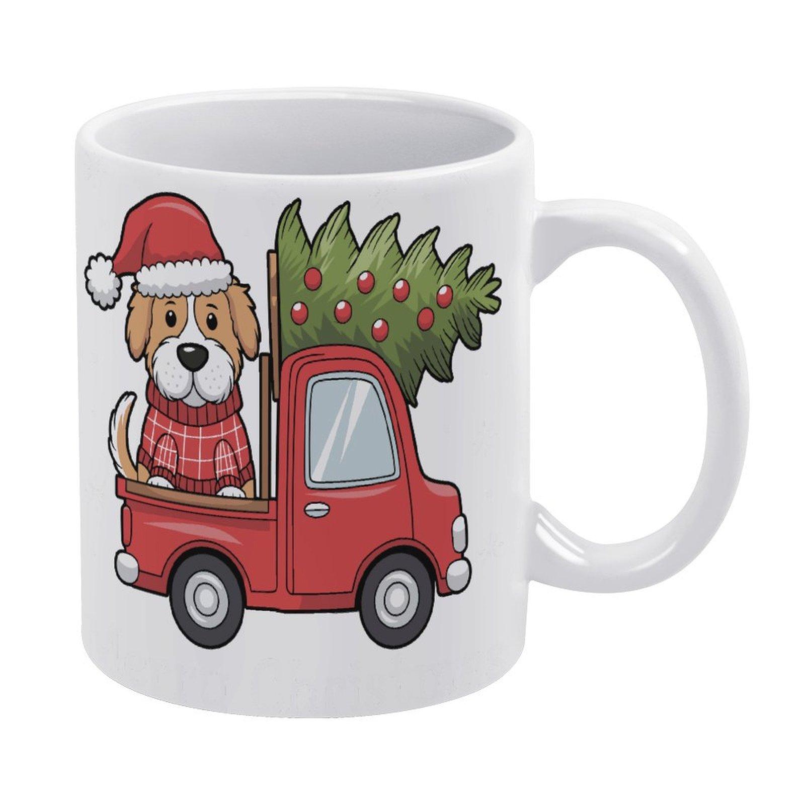 

11oz White Ceramic Mug with Glossy Body and Printed Design on Both Sides, Perfect for Coffee Lovers and Daily Hot Tea