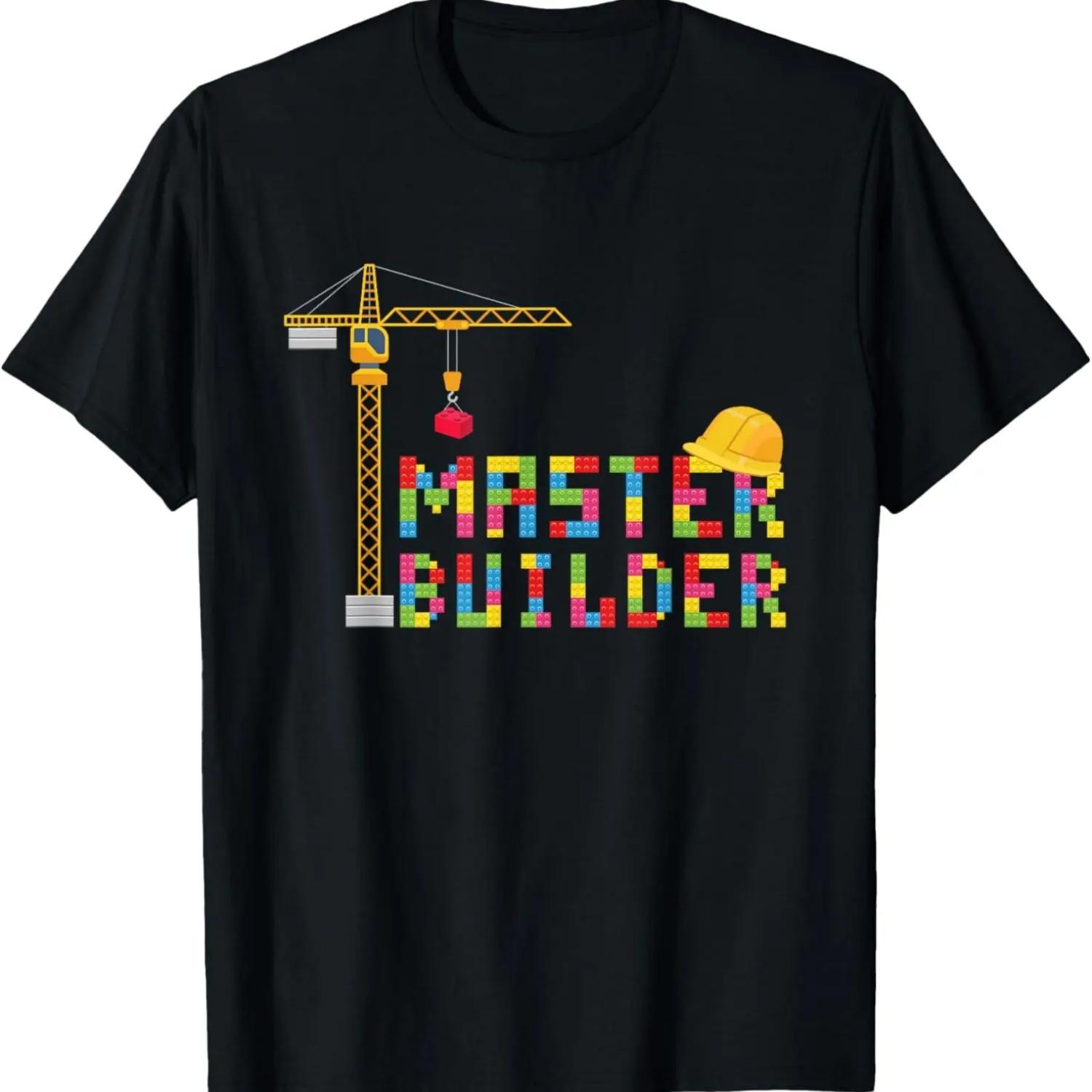 Master Builder Engineer Construction Building Bricks Blocks T-Shirt S чёрный