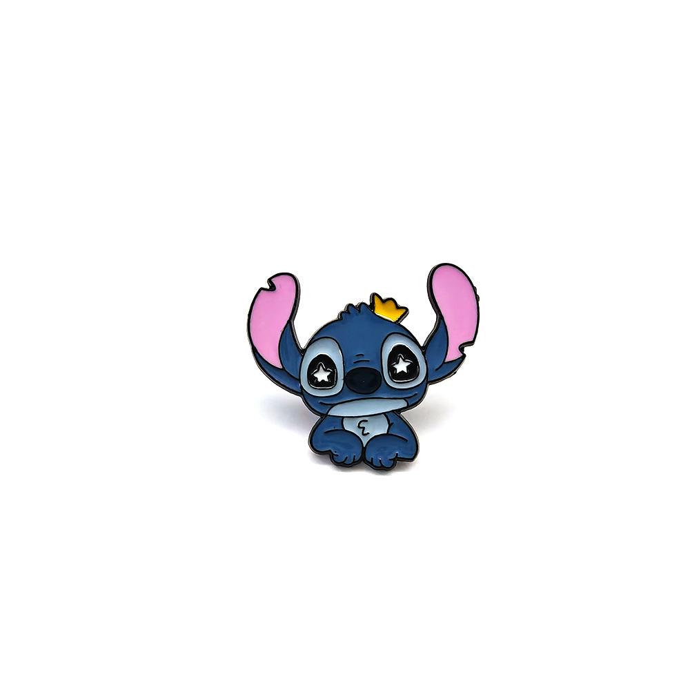 Cartoon Stitch Couple Brooch - Cute Metal Badge Accessory