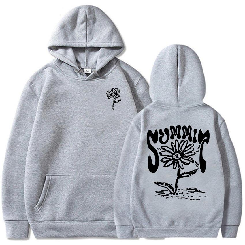 SONNENBLUME SCHWARZER HOODIE Mode Sänger John Summit Sweatshirts Winter Baumwolle Kapuzenpullover Langarm Herren Damen Kleidung Männlich