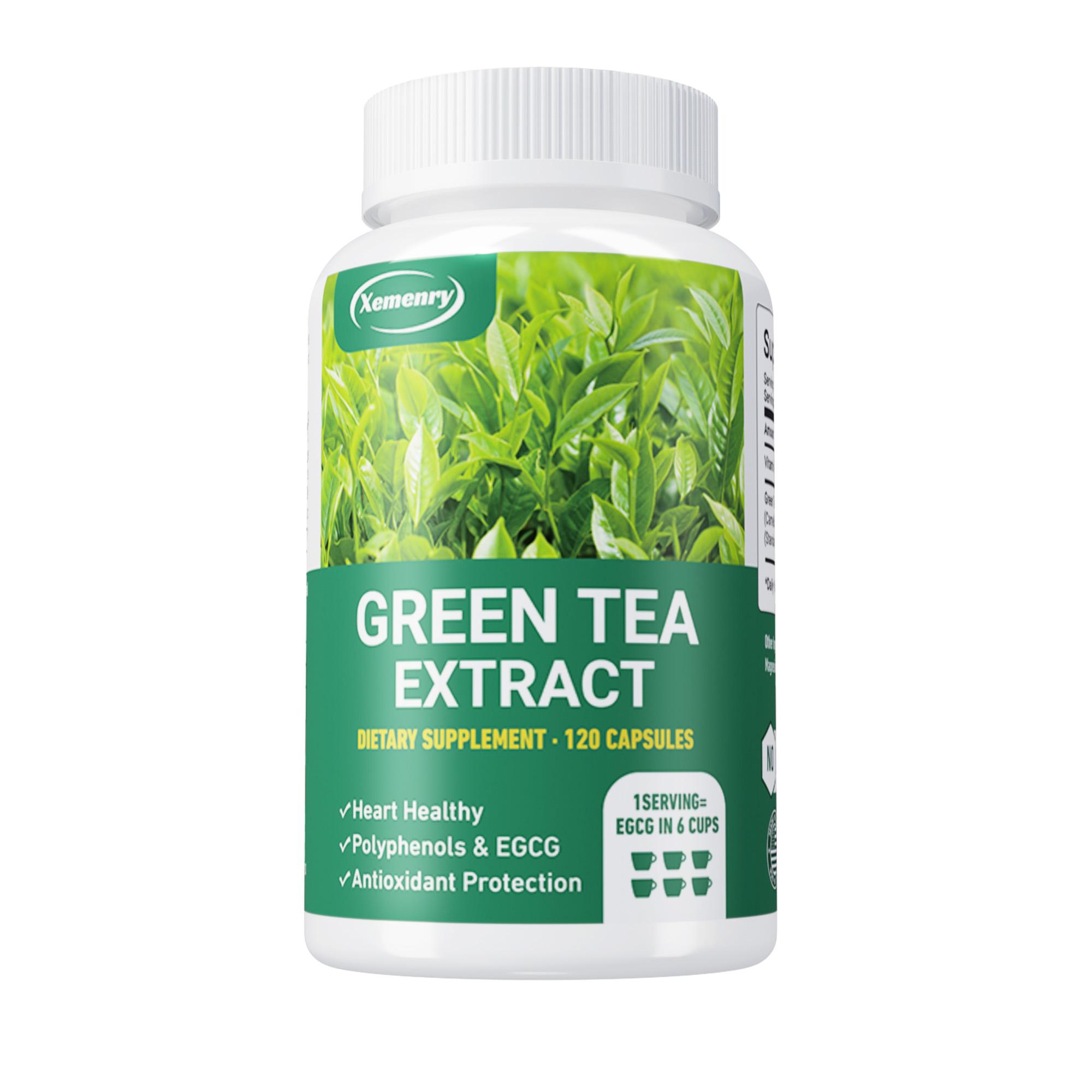 High-Purity Green Tea Extract Capsules, 1000mg, Contains Polyphenol Extract, Suitable for Men and Women 120*1