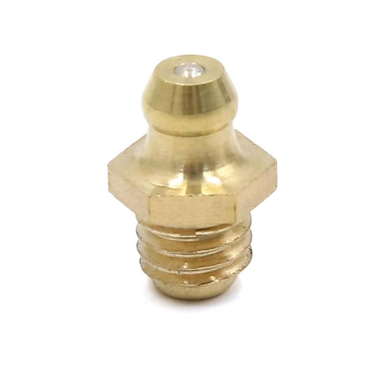 X Autohaux 10pcs M8 x 1.25 Thread Brass Straight Grease Nipple Fitting for Car