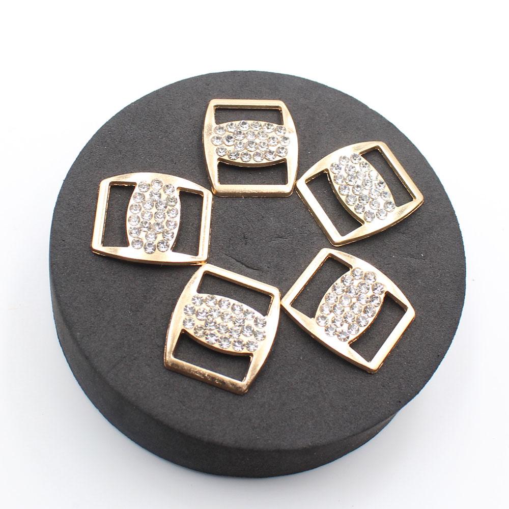 Fashion 10 pieces 21 * 25mm alloy square rhinestone buckle DIY ribbon clothing shoe buckle accessories decoration