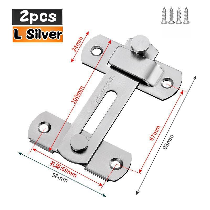 2Pcs Flip Gate Latches,Stainless Steel Sliding Barn Door Lock,Hardware Gate Latch for Fence Garage Garden Bathroom Pet Cage