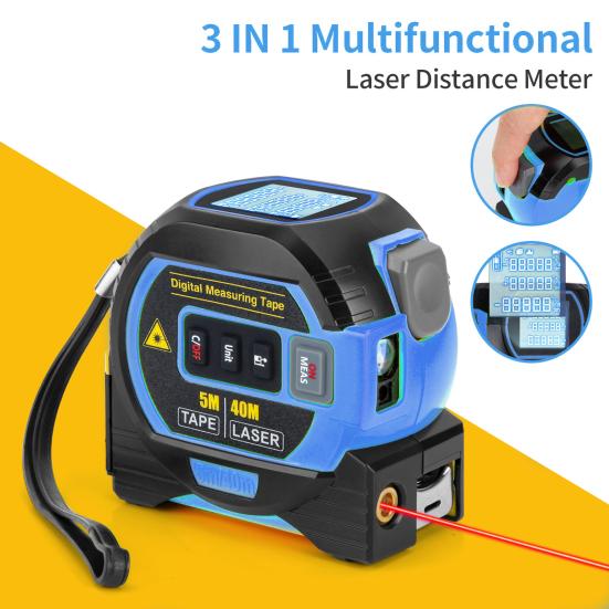 Bandă de măsurare Bandă infraroșie Instrument de măsurare cu dispozitiv de autoblocare Afișaj digital Măsurare precisă Dimensiune compactă Instrument de măsurare portabil 3 în 1