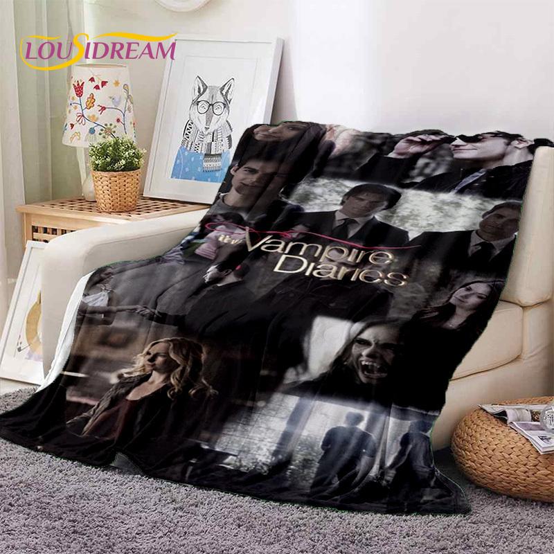 3D Latest The Vampire Diaries Damon Salvatore Soft Flannel Blankets,Throw Blanket Comfortable Blanket for Beds Sofa Home Bedroom