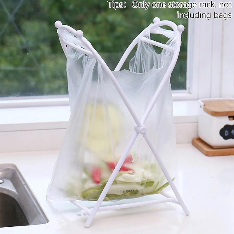 

Подставка для мусорных мешков, складной кухонный мусорный мешок, органайзер для сортировки мусора, стойка для хранения, удобная опорная рама белый