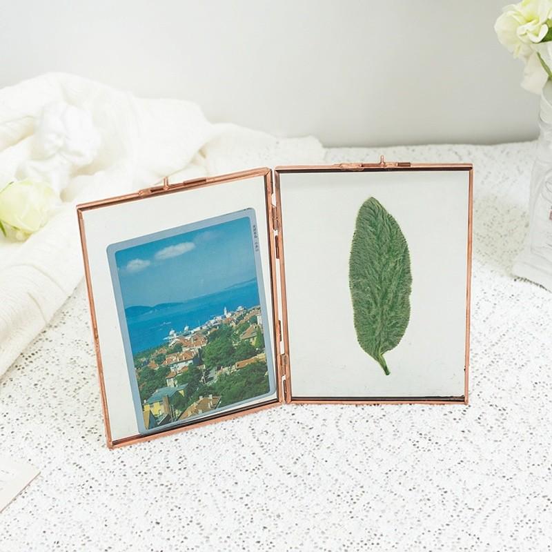 Nordic Foldable Double-Sided Glass Photo Frame & Certificate Holder