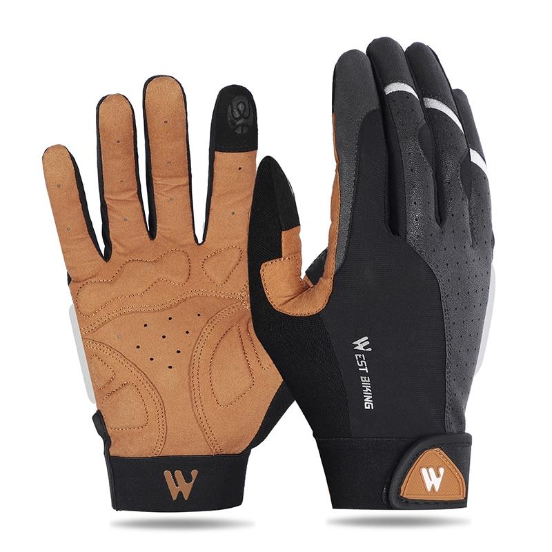 

WEST BIKING Cycling Gloves Breathable Full Finger Mitts MTB Bicycle Sports Gloves Men Women Spring Autumn Gym Motorcycle Gloves S оранжевый