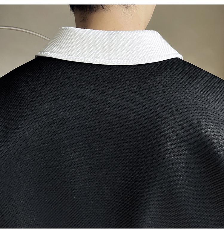 Men's 2023 Spring Korean Casual Color-Block Lapel Jacket – Trendy & Handsome Design