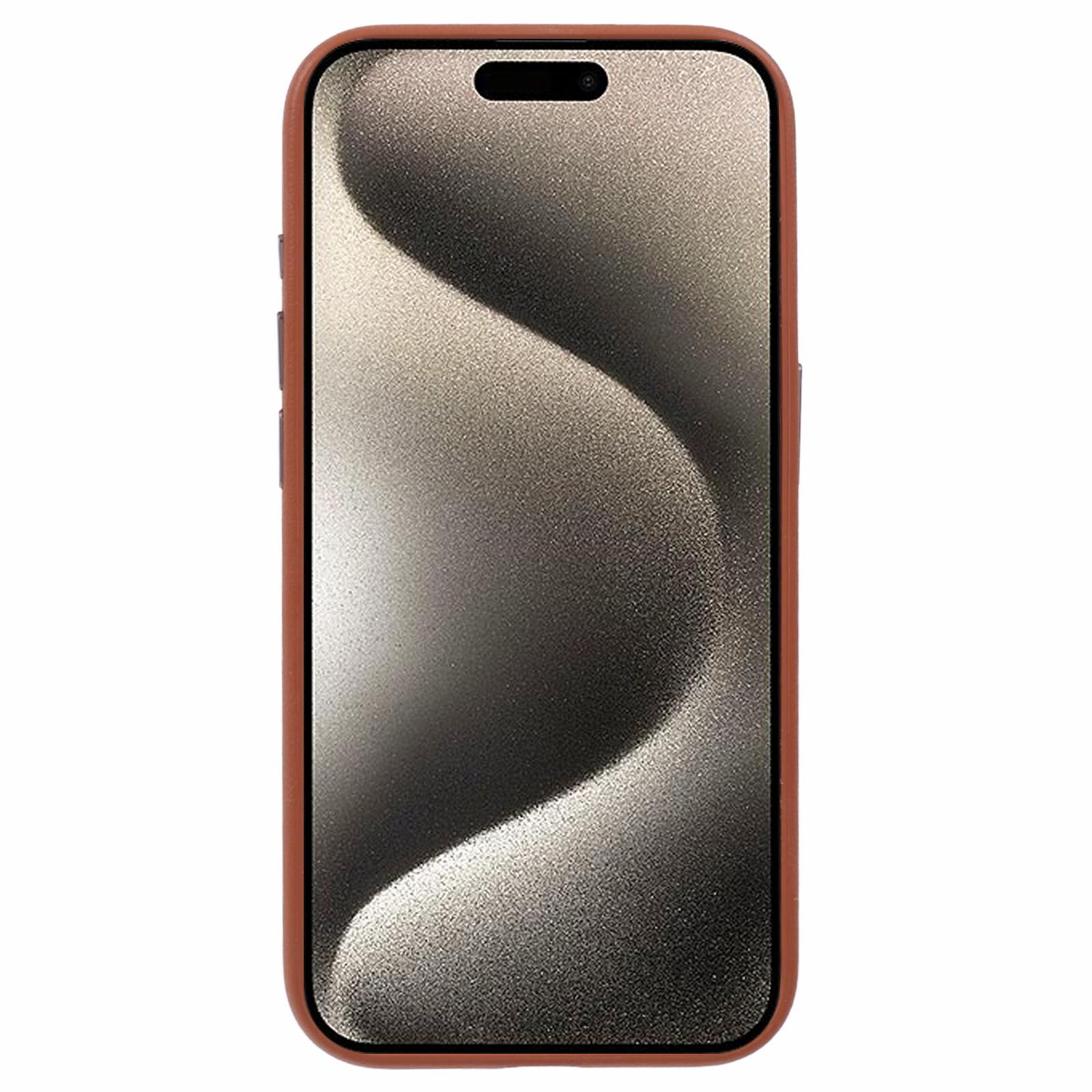 

X-LEVEL For iPhone 15 Pro Case Slim PU Leather Hard PC Shell Phone Cover Blue