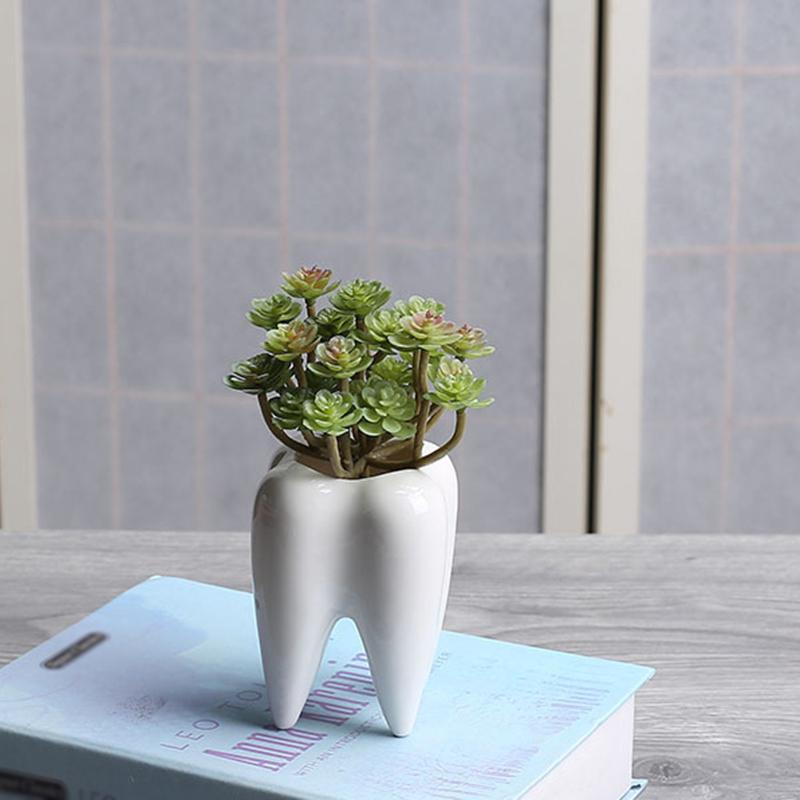 Vasi Denti Decorazioni Moderne Opere d'Arte Ornamenti Creatività Dente Vaso Decorativo Ceramica Fioriera Decorazione Soggiorno