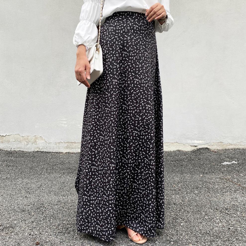 Fashion Women's Flowy A-line Skirt, High-waisted Floral Print Maxi Skirt, Elegant Floor-grazing Skirt for Everyday & Leisure