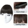 MERISIHAIR Synthetic Black Curved Bangs Clip In Hair Extensions 6 Inch Black Hairpiece Hair Clip Natural Looking For Women Everyday Hairstyle