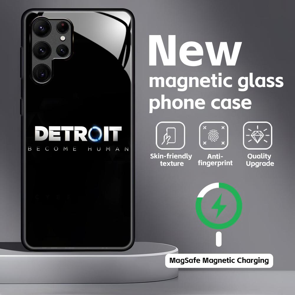 Klassisches Spiel Detroit Become Human Handyhülle für Samsung S26 S25 S24 S23 S22 S21 Plus Ultra Note20 Glas Magnetische Hülle