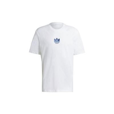 Originals Adicolor 3D Trefoil Loungewear Round Neck Short Sleeve T-Shirt Men Tops White GN3547