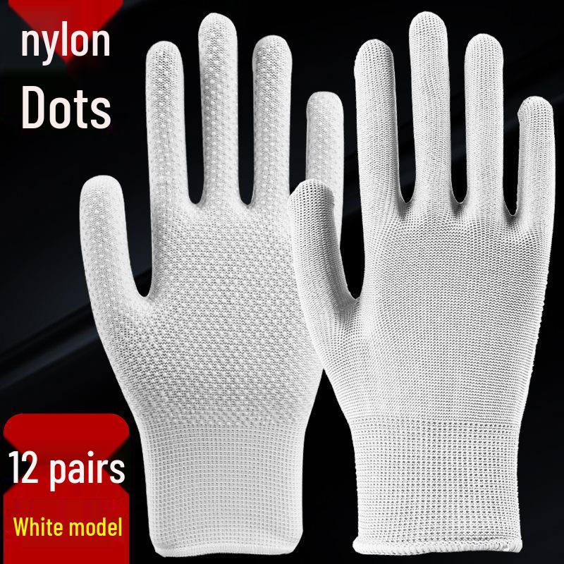 Breathable Non-Slip Nylon Work Gloves - Sun Protection, Thin & Durable for Summer, Handling, Riding, Men & Women