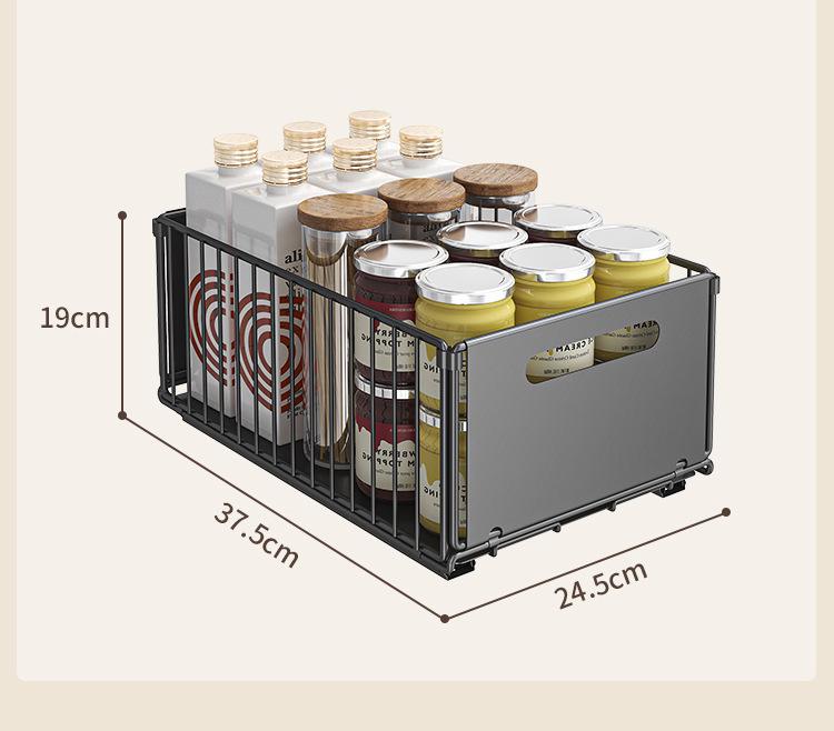 Pull-Out Kitchen Organizer: Sliding Rack for Bowls, Dishes, Spices & Under Sink Storage