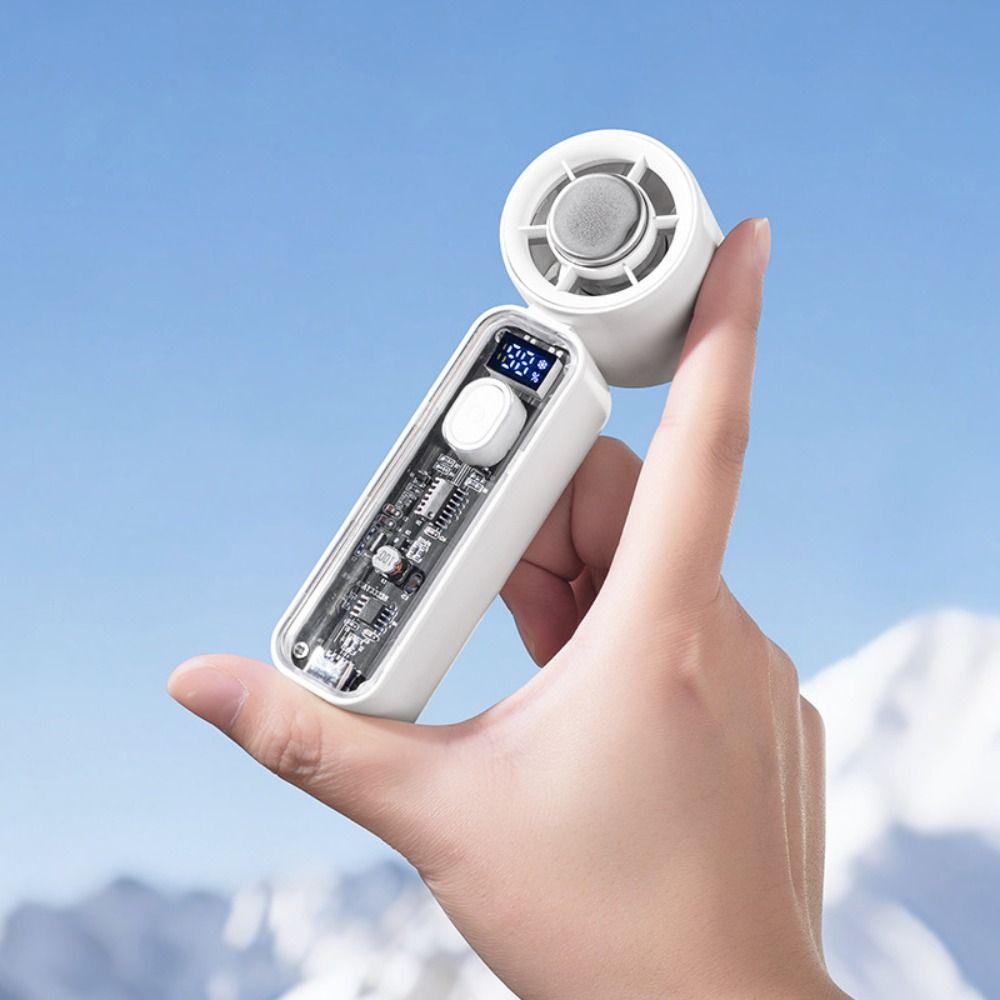 High Wind Speed Handheld Mini Fan Ice Cool Function Small Air Cooler Indoor Outdoor Use