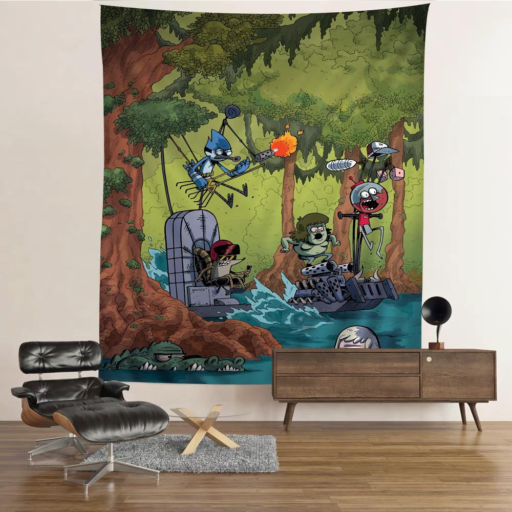 RRegular Cartoon Show Printed Large Wall Tapestry Hanging Tarot Hippie Wall Rugs Dorm Home Decor