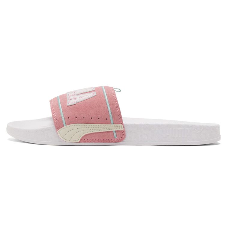 PUMA Leadcat Unisex Slides White Pink Thick Sole Comfortable Versatile 382078-02