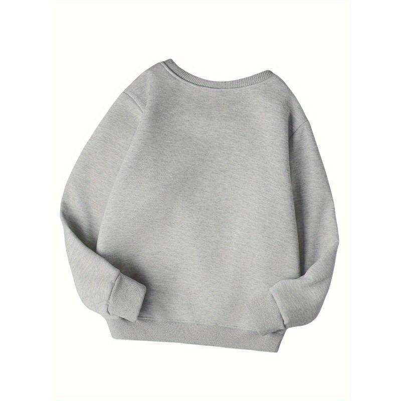Girls' Fashion Crew Neck Sweatshirt | Casual Random Print Top, Perfect For Fall/Winter, Regular Fit With Slight Stretch Fabric