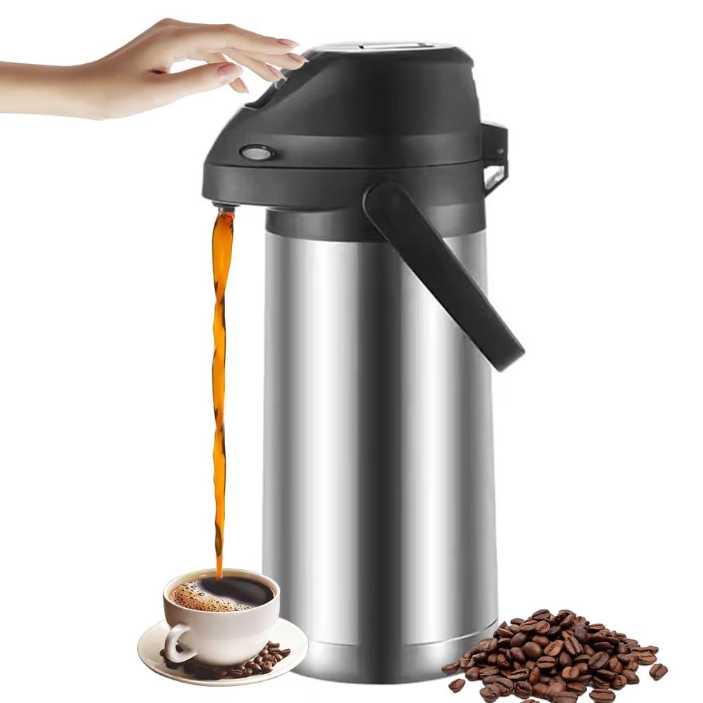 Stainless Steel Thermos Kettle with Pump Water Dispenser Airpot Coffee Pot Outdoor