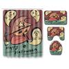 Halloween Bathroom Four-Piece Combination Set Bedroom Non-Slip Carpet Floor Mat Door Mat