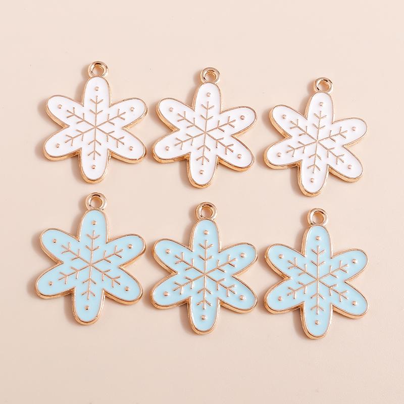 10pcs Enamel Christmas Tree Snowman Pendants Charms for Jewelry Making Earrings Necklace DIY Bracelet Accessories Supplies