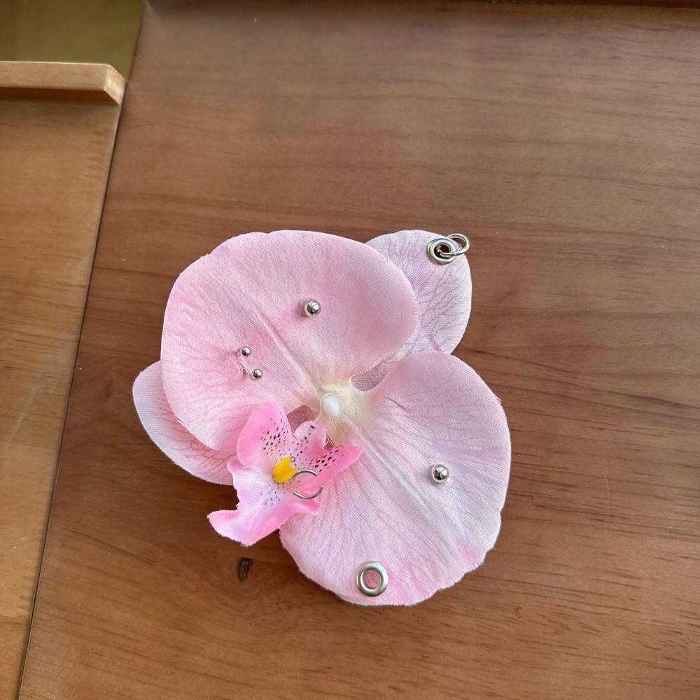 Dekorace na batoh Klíčenka s orchidejí Phalaenopsis Dárky Simulace Květinový přívěsek Taška