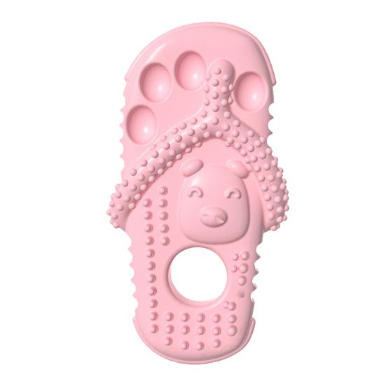 Jouet à mâcher pour chien en forme de pantoufle Caoutchouc Pantoufle Jouet de dentition pour chiot Jouet de nettoyage des dents pour mordeurs agressifs Mordiller Mâcher