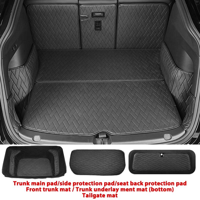 Leather Trunk Mats Fully Surrounded Waterproof Non-Slip Liner Custom Floor Mat for Tesla Model Y 2017 To 2025 Car Accessories