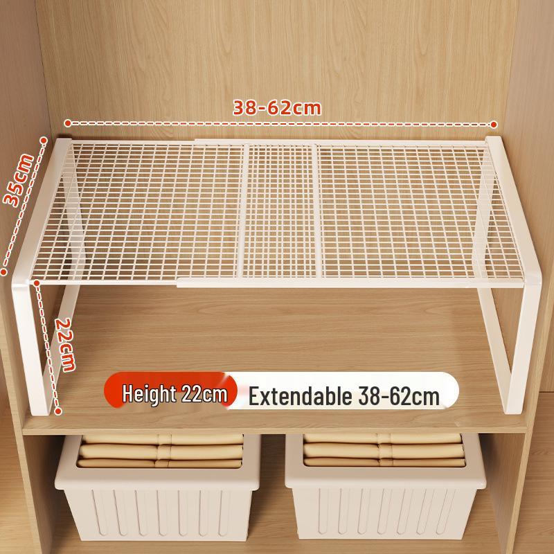 Organizzatore a Ripiano Estraibile per Armadio per Conservazione Vestiti e Divisorio per Armadietto