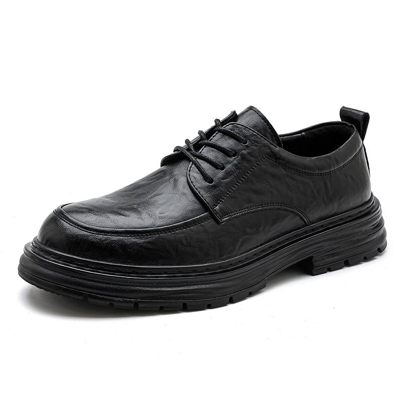 High- Quality Men's Retro Business Shoe New Style Thick-Soled Lace -Up Casual Shoe Comfortable Soft-Soled Anti-Slip Office Shoes