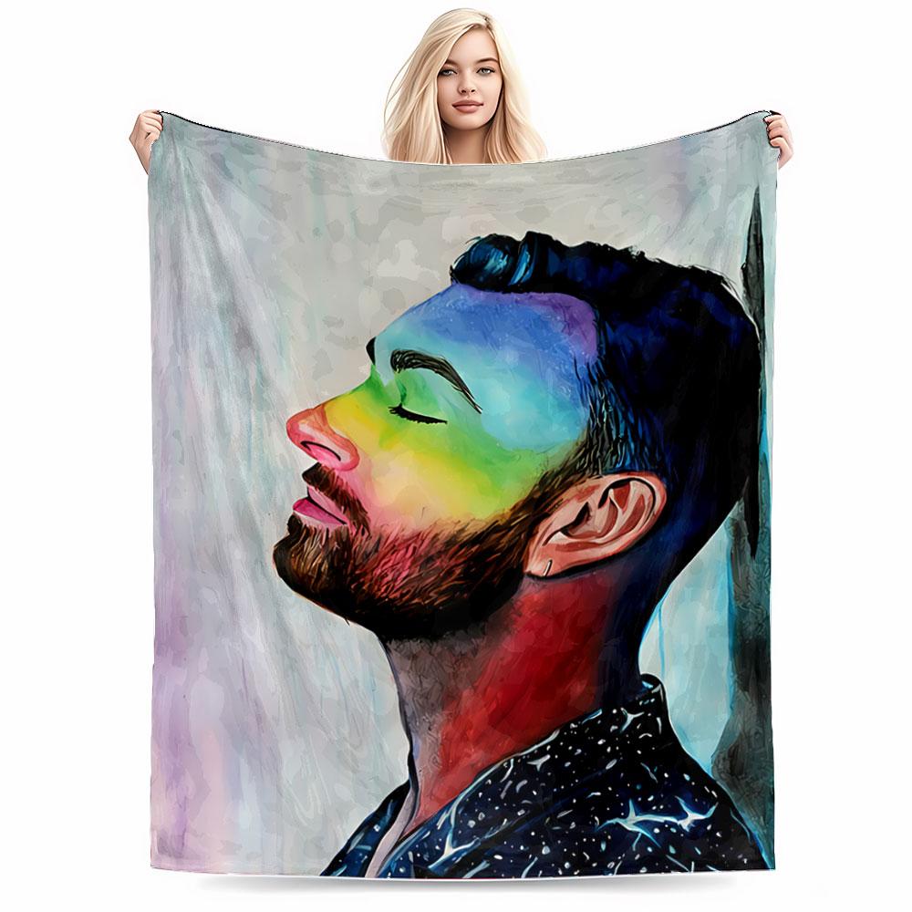 Colorful Portrait Art Blanket for All Seasons Blanket Lunch Break Throw Gift