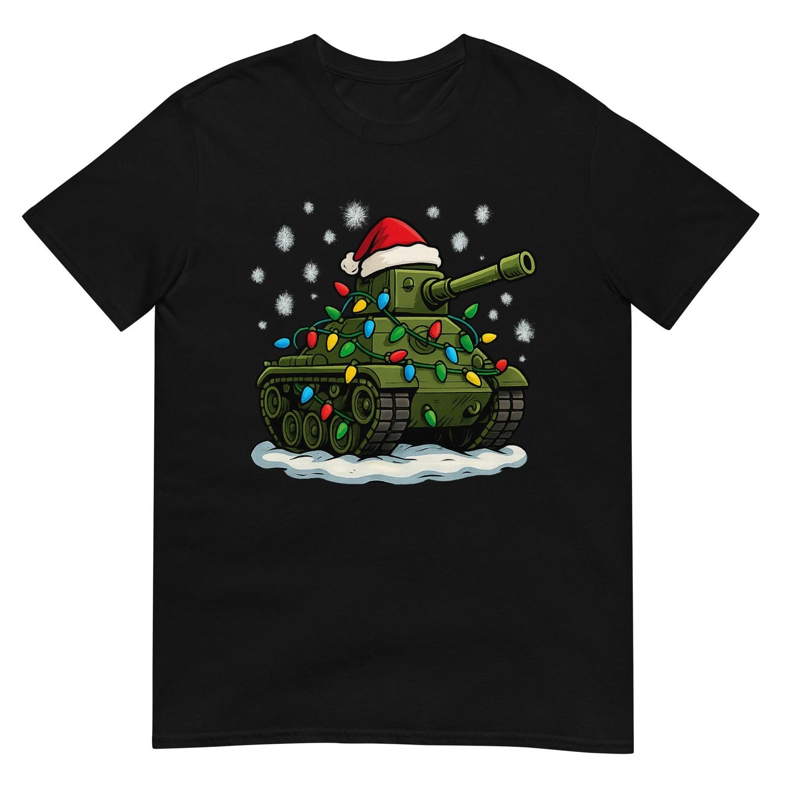 Christmas Lights Wrapped On Cute Kids Military Tank Lover T-Shirt XL