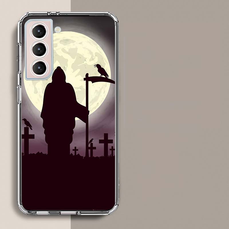 Death Grim Reaper Skull Phone Case For Samsung Galaxy S25 Edge S24 S23 FE S21 S20 S10 Plus S22 S26 Ultra Cover Clear Cases TPU C