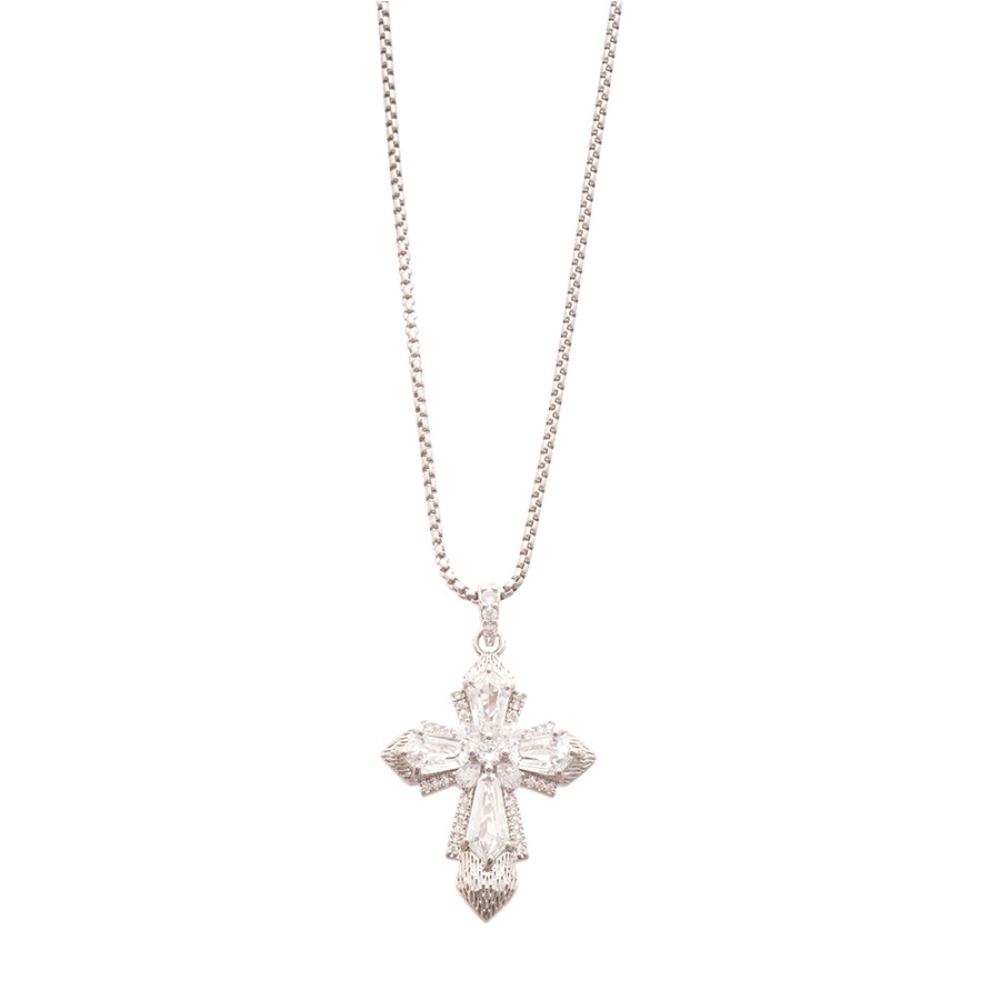 Crystal Cross Necklace Rhinestone Cross Pendant Vintage Cross Choker Chain  Girls