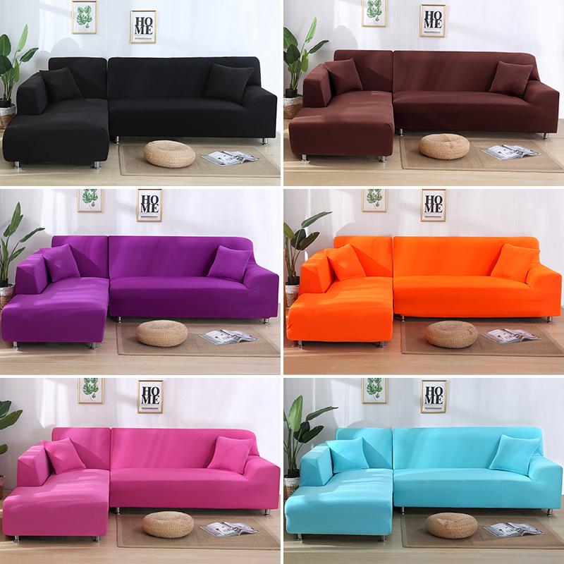 L-Shaped Elastic Sofa Cover - Universal Full Coverage for Chaise Lounge & Leather Sofas, All-Season Use
